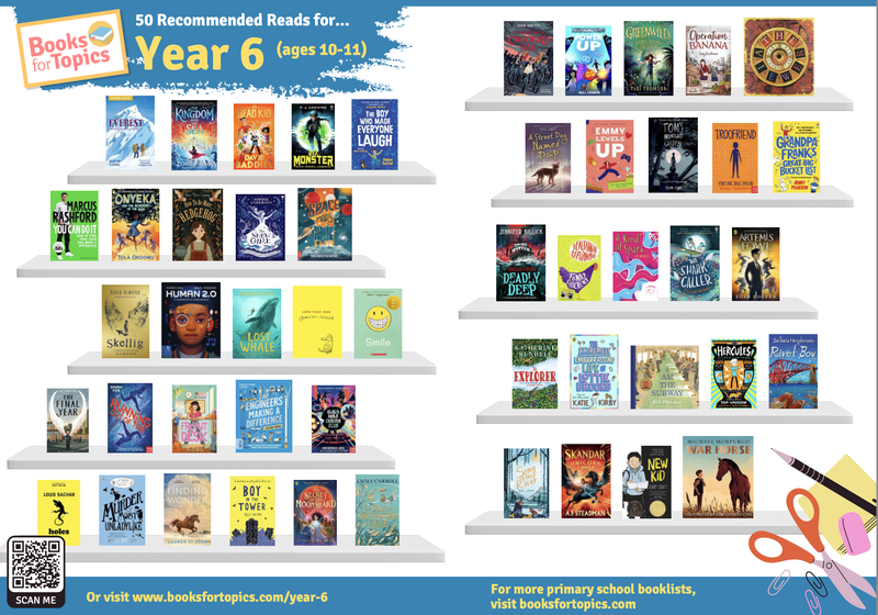 50 recommended reads for Year 6 children.